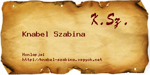 Knabel Szabina névjegykártya